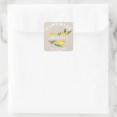 Aangepaste moderne Italiaanse zelfgemaakte limonce Vierkante Sticker (Tas)