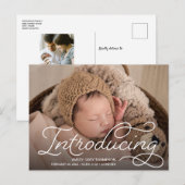 Aangepaste moderne kalligrafie met foto's van Baby Briefkaart (Voorkant / Achterkant)