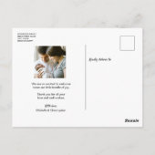 Aangepaste moderne kalligrafie met foto's van Baby Briefkaart (Achterkant)