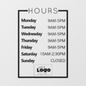 Aangepaste, moderne kantooruren Winkelvenster Knip Raamsticker (Vel)