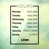 Aangepaste, moderne kantooruren Winkelvenster Knip Raamsticker (Vel 3)