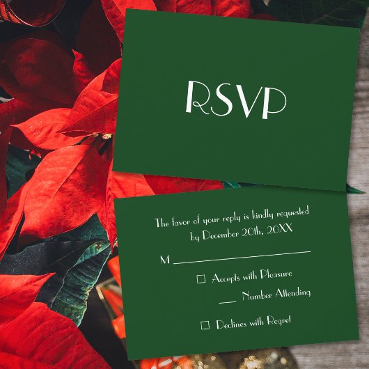 Aangepaste moderne kerst groene feest RSVP Kaartje