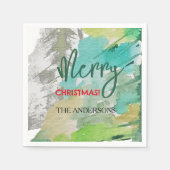 Aangepaste moderne kerstboom Waterverf kunst Servet (Voorkant)