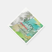 Aangepaste moderne kerstboom Waterverf kunst Servet (Hoek)