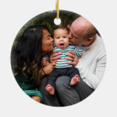 Aangepaste moderne kerstfeestdag voor foto's keramisch ornament (Achterkant)