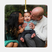 Aangepaste moderne kerstfeestdag voor foto's keramisch ornament (Achterkant)