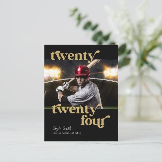 Aangepaste moderne klasse van 2024 Foto Afstuderen Briefkaart (Staand voorkant)