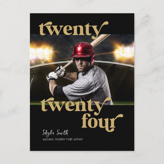 Aangepaste moderne klasse van 2024 Foto Afstuderen Briefkaart (Voorkant)