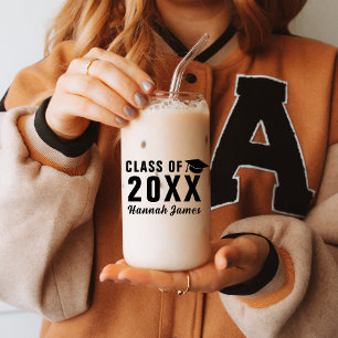 Aangepaste moderne klasse van 2025 afstudeerfeest blikvorm glas