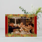 Aangepaste moderne klassieke chic gelukkig echte g folie feestdagenkaart (Staand Voorkant)