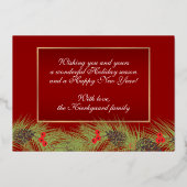 Aangepaste moderne klassieke chic gelukkig echte g folie feestdagenkaart (Achterkant)