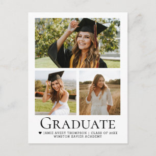 Aangepaste moderne klassieke fotocollage Afgestude Briefkaart