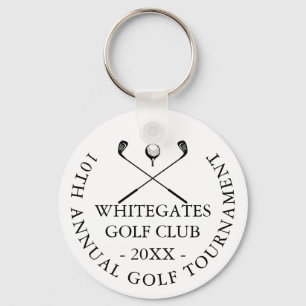 Aangepaste moderne klassieke golfclubtoernooi sleutelhanger