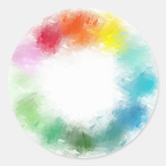 Aangepaste Moderne Kleurrijke Abstracte Bovenste S Ronde Sticker (Voorkant)