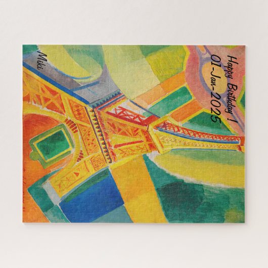 Aangepaste moderne kleurrijke Abstracte Eiffeltore Legpuzzel (Horizontaal)