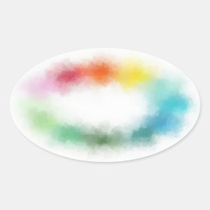 Aangepaste moderne kleurrijke abstracte lege sjabl ovale sticker