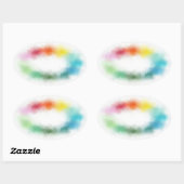 Aangepaste moderne kleurrijke abstracte lege sjabl ovale sticker (Vel)