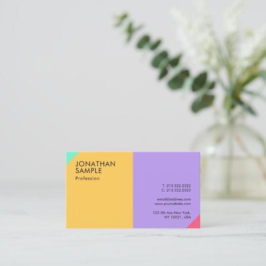 Aangepaste, moderne kleurrijke eenvoudige Sjabloon Visitekaartje (Staand voorkant)