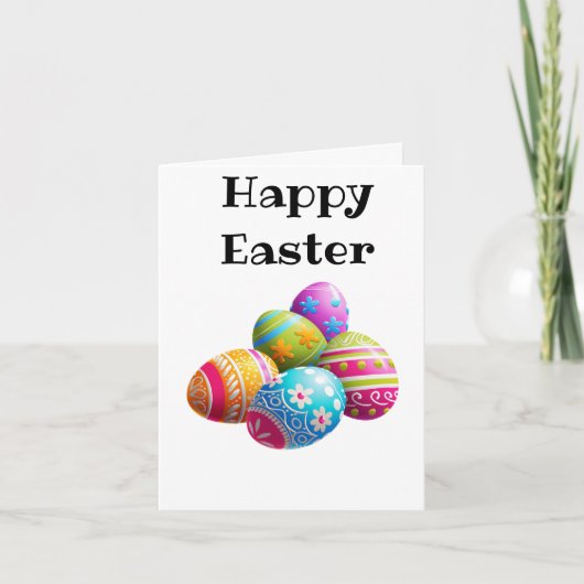 Aangepaste moderne kleurrijke eieren Happy Easter Feestdagen Kaart (Voorkant)