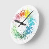 Aangepaste, moderne kleurrijke kunst Blanco Sjablo Ronde Klok (Hoek)