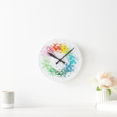 Aangepaste, moderne kleurrijke kunst Blanco Sjablo Ronde Klok (Huis)