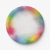 Aangepaste moderne kleurrijke ronde feestdag papieren bordje (Voorkant)