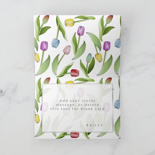 Aangepaste, moderne kleurrijke Tulp-ventilator Kaart (Binnen)