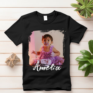 Aangepaste, moderne koele foto verjaardag t-shirt