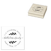 Aangepaste moderne krans familienaam retouradres rubberstempel (Gestempeld)