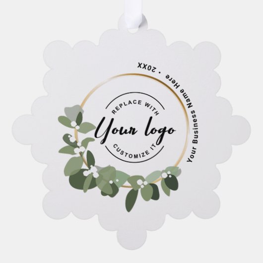 Aangepaste moderne krans met logo unique ornament kaart (Achterkant)