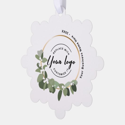 Aangepaste moderne krans met logo unique ornament kaart (Links)