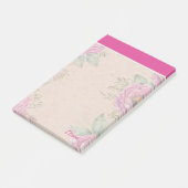 Aangepaste Moderne Levendige roze botanische achte Post-it® Notes (Schuin)
