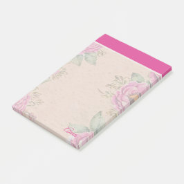 Aangepaste Moderne Levendige roze botanische achte Post-it® Notes