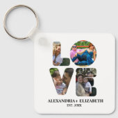 Aangepaste moderne liefde 4 fotocollage voor koppe sleutelhanger (Voorkant)