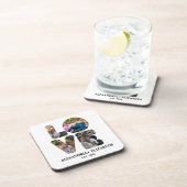 Aangepaste moderne liefde 4 fotocollage voor paren bier onderzetter (Rechterzijde)