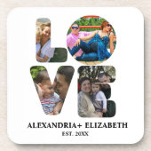 Aangepaste moderne liefde 4 fotocollage voor paren bier onderzetter (Voorkant)