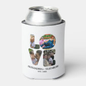 Aangepaste moderne liefde 4 fotocollage voor paren blikjeskoeler (Blikje Voorkant)