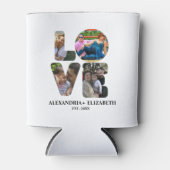 Aangepaste moderne liefde 4 fotocollage voor paren blikjeskoeler (Voorkant)