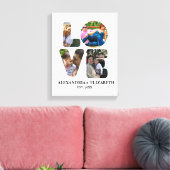 Aangepaste moderne liefde 4 fotocollage voor paren canvas afdruk (Insitu (Woonkamer))