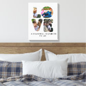 Aangepaste moderne liefde 4 fotocollage voor paren canvas afdruk (Insitu (Slaapkamer))