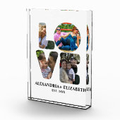 Aangepaste moderne liefde 4 fotocollage voor paren fotoblokken (Rechts)
