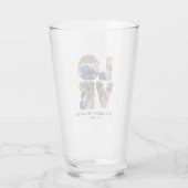 Aangepaste moderne liefde 4 fotocollage voor paren glas (Achterkant)