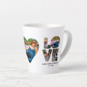 Aangepaste moderne liefde 4 fotocollage voor paren latte mok (Rechterhoek)