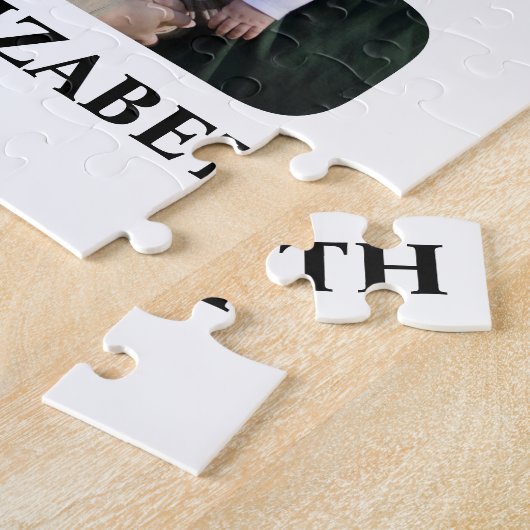 Aangepaste moderne liefde 4 fotocollage voor paren legpuzzel (Zijkant)