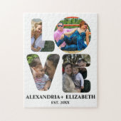 Aangepaste moderne liefde 4 fotocollage voor paren legpuzzel (Verticaal)