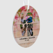 Aangepaste moderne liefde 4 fotocollage voor paren ornament (voorkant)