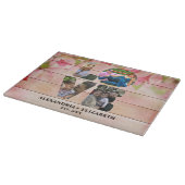 Aangepaste moderne liefde 4 fotocollage voor paren snijplank (Hoek)