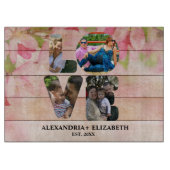 Aangepaste moderne liefde 4 fotocollage voor paren snijplank (Voorkant)