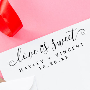 Aangepaste moderne liefde is lief script namen bru rubberstempel