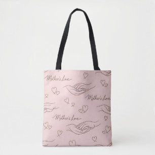 Aangepaste moderne lijnkunst Moederdag Tote Bag